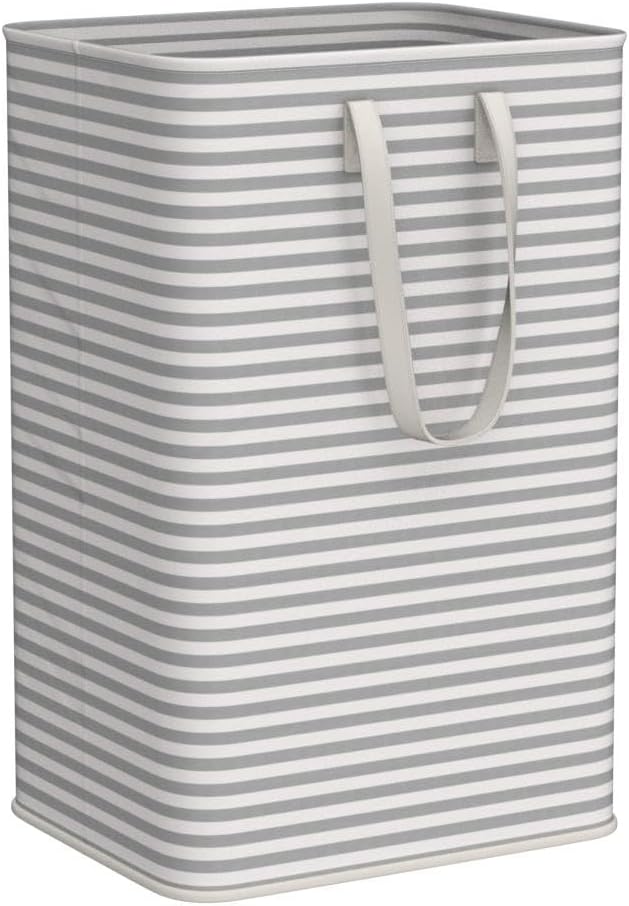 2 Pack Laundry Hamper Large Collapsible Laundry Baskets, Freestanding Waterproof Clothes Hamper with Easy Carry Handles in Laundry Room Bedroom Bathroom College Dorm for Adults, Grey, 2 X 80L