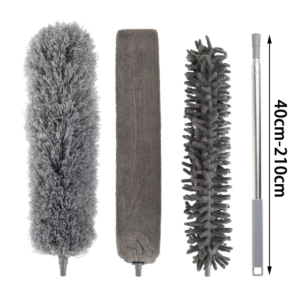 Ceiling Fan Cleaner Duster with 2 Detachable Dusting Head Ceiling Fan Blade Cleaner with Extension Pole Adjusts
