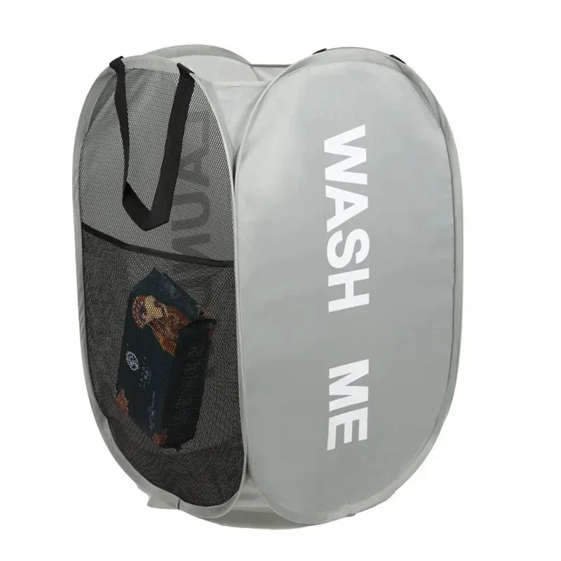 Mesh Pop-Up Laundry Basket, Laundry Basket, Foldable Dirty Clothes Storage Basket, Large Capacity Storage Basket