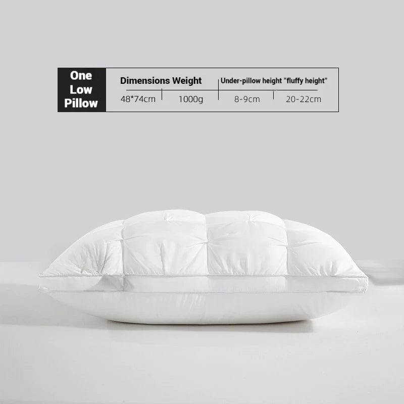 Comfortable Pillows for Sleeping 5-Star Hotel Pillow Three-Dimensional Soft Bilateral Washed Solid Color Pillow Sleeping Pillows