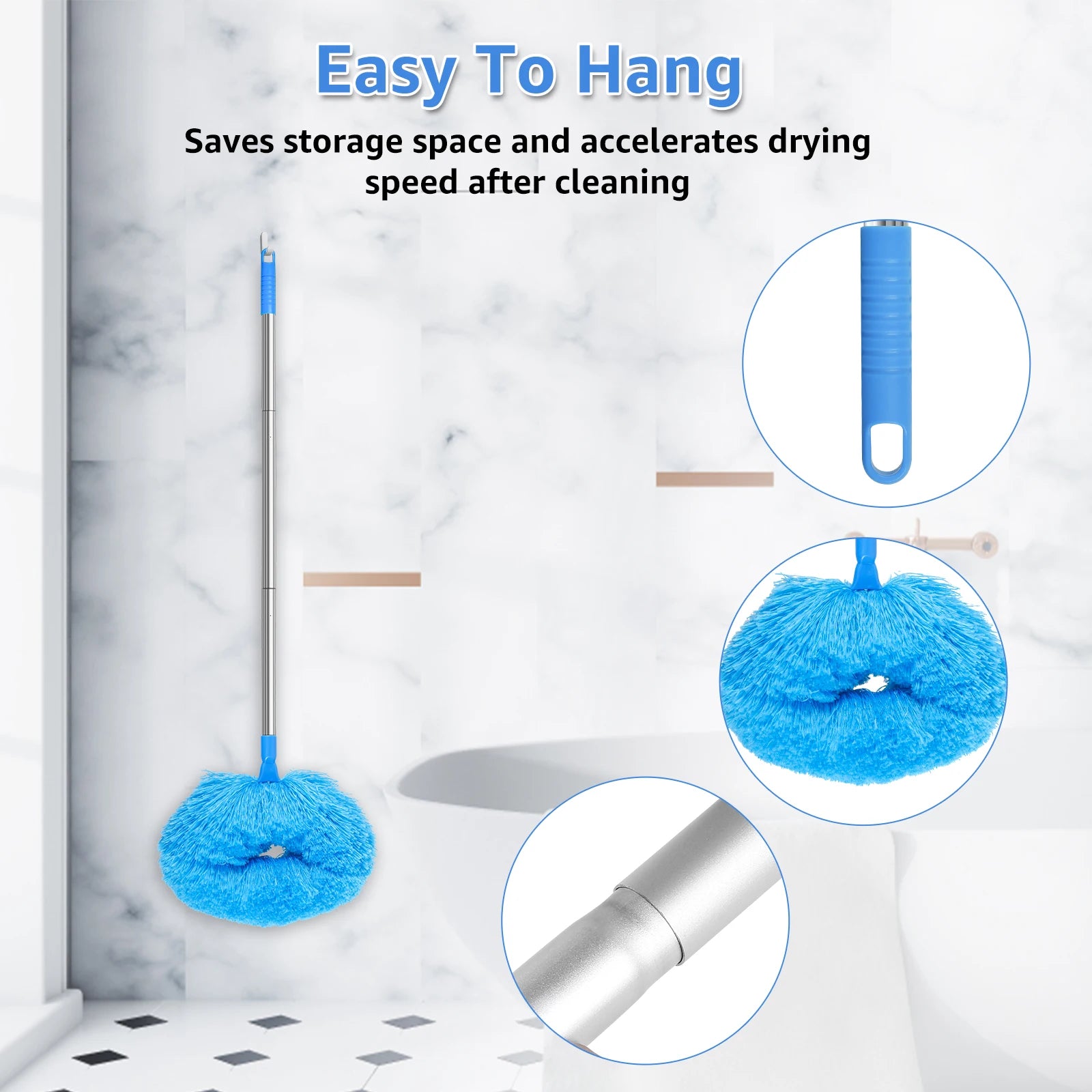 Ceiling Fan Cleaner Duster with 2 Detachable Dusting Head Ceiling Fan Blade Cleaner with Extension Pole Adjusts